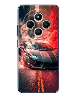 Чехол для Xiaomi Redmi 14C с картинкой «Lamborghini красный дым»