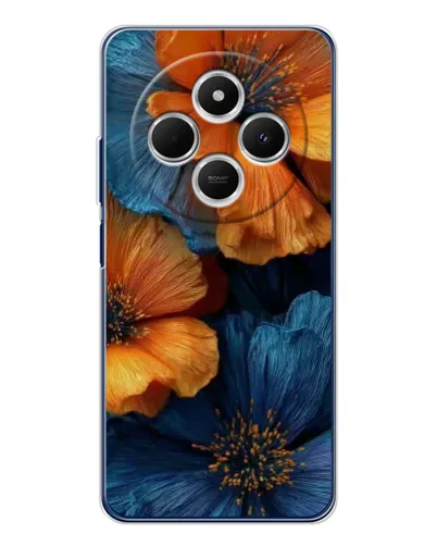 Чехол для Xiaomi Redmi 14C с картинкой «Яркая сине-оранжевая флора» Чехол для Xiaomi Redmi 14C с картинкой «Яркая сине-оранжевая флора»