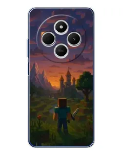 Чехол для Xiaomi Redmi 14R 5G с картинкой «Стив у башни»