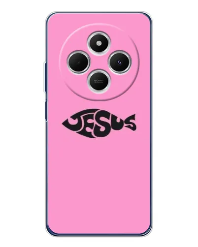 Чехол для Xiaomi Redmi 14R 5G с картинкой «Розовый символ  Jesus»