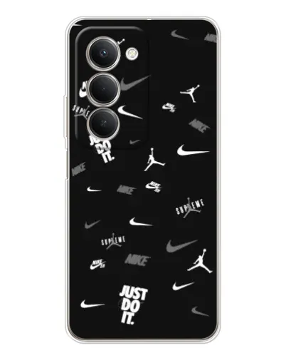 Чехол для Xiaomi Redmi 15 5G с картинкой «Nike Black Pattern»