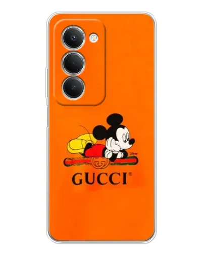 Чехол для Xiaomi Redmi 15 5G с картинкой «Микки Маус Gucci — оранж» Чехол для Xiaomi Redmi 15 5G с картинкой «Микки Маус Gucci — оранж»
