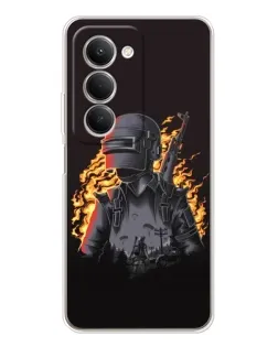 Чехол для Xiaomi Redmi 15 5G с картинкой «PUBG — огненный силуэт»