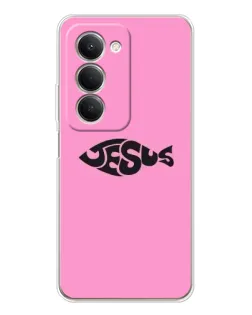 Чехол для Xiaomi Redmi 15 5G с картинкой «Розовый символ  Jesus»
