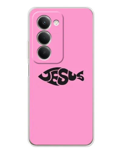 Чехол для Xiaomi Redmi 15 5G с картинкой «Розовый символ  Jesus»