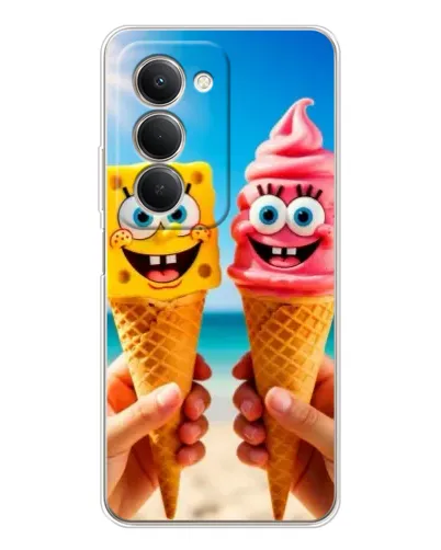 Чехол для Xiaomi Redmi 15 5G с картинкой «Спанч Боб мороженое»