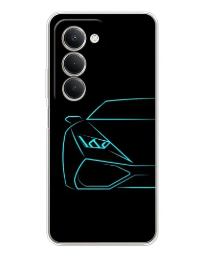 Чехол для Xiaomi Redmi 15 5G с картинкой «Голубой силуэт Lamborghini»