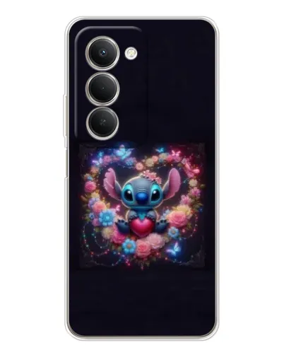 Чехол для Xiaomi Redmi 15 5G с картинкой «Stitch в цветах»