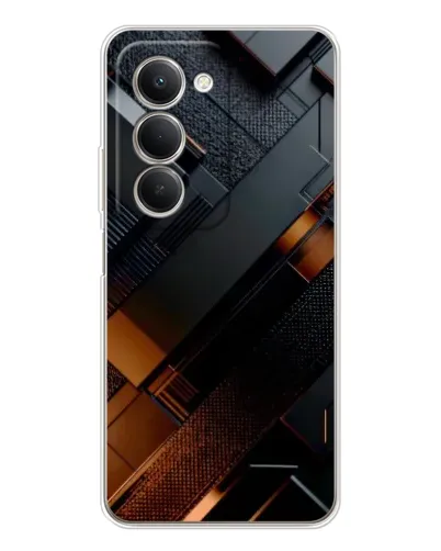 Чехол для Xiaomi Redmi 15 5G с картинкой «Черные геометрические блоки»