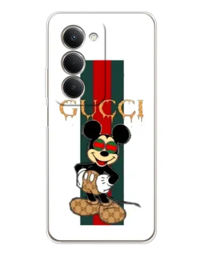 Чехол для Xiaomi Redmi 15 с картинкой «Микки Маус Gucci — полосы» Чехол для Xiaomi Redmi 15 с картинкой «Микки Маус Gucci — полосы»