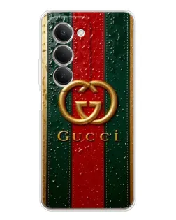 Чехол для Xiaomi Redmi 15 с картинкой «Gucci — фирменная полоса и золото» Чехол для Xiaomi Redmi 15 с картинкой «Gucci — фирменная полоса и золото»