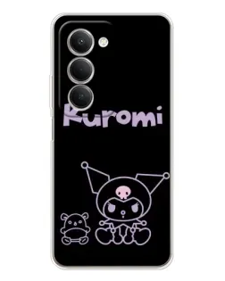 Чехол для Xiaomi Redmi 15 с картинкой «Kuromi — черный минимализм»