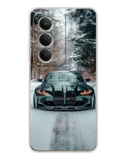 Чехол для Xiaomi Redmi 15 с картинкой «BMW в зимнем лесу»