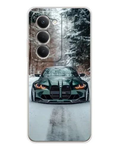 Чехол для Xiaomi Redmi 15 с картинкой «BMW в зимнем лесу»