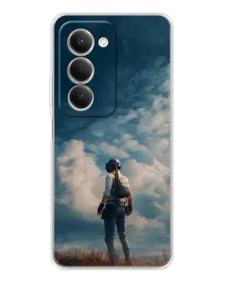 Чехол для Xiaomi Redmi 15 с картинкой «Герой PUBG на скале»
