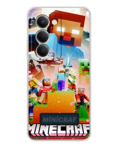 Чехол для Xiaomi Redmi 15 с картинкой «Minecraft герои игры» Чехол для Xiaomi Redmi 15 с картинкой «Minecraft герои игры»