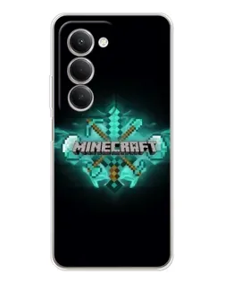 Чехол для Xiaomi Redmi 15 с картинкой «Minecraft Diamond лого»