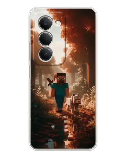 Чехол для Xiaomi Redmi 15 с картинкой «Стив в лесу» Чехол для Xiaomi Redmi 15 с картинкой «Стив в лесу»