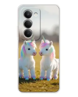 Чехол для Xiaomi Redmi 15 с картинкой «Пара единорогов»