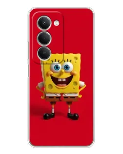 Чехол для Xiaomi Redmi 15 с картинкой «Спанч Боб на красном»