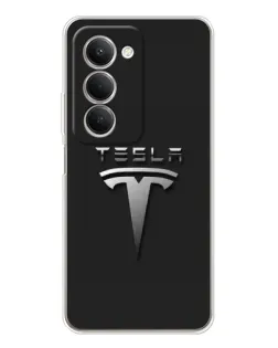 Чехол для Xiaomi Redmi 15 с картинкой «Стальной логотип Tesla»