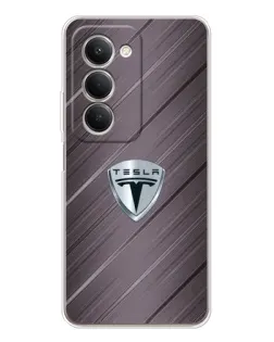 Чехол для Xiaomi Redmi 15 с картинкой «Металлическая текстура Tesla»