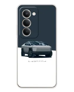 Чехол для Xiaomi Redmi 15 с картинкой «Серебристый Cybertruck Tesla»