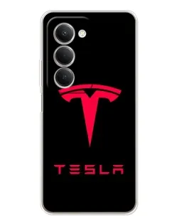 Чехол для Xiaomi Redmi 15 с картинкой «Tesla Red Logo»