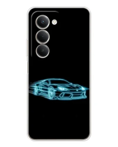 Чехол для Xiaomi Redmi 15 с картинкой «Неоновый контур Lamborghini»