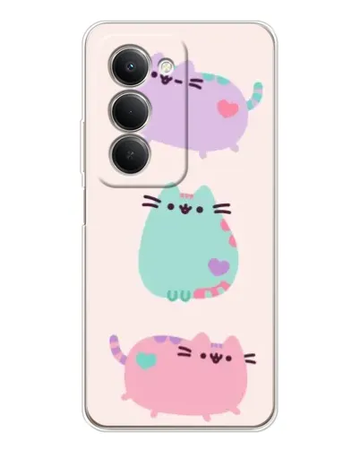 Чехол для Xiaomi Redmi 15 с картинкой «Pusheen трио»