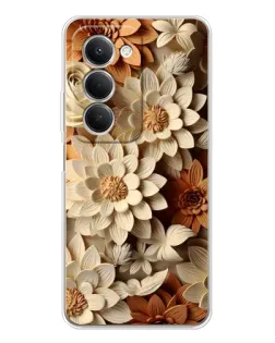 Чехол для Xiaomi Redmi 15 с картинкой «Бежевый флористический декор»