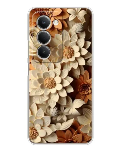 Чехол для Xiaomi Redmi 15 с картинкой «Бежевый флористический декор»