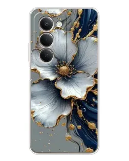 Чехол для Xiaomi Redmi 15 с картинкой «Белый цветок и золотой флюид»