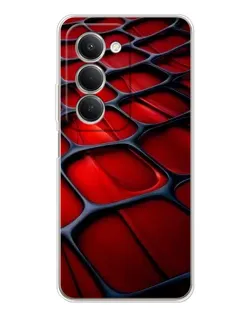 Чехол для Xiaomi Redmi 15 с картинкой «Красная глянцевая сетка»