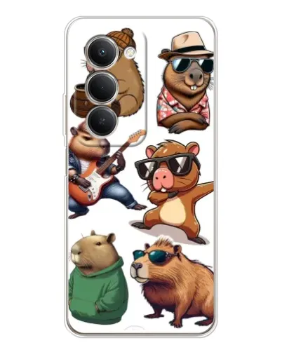 Чехол для Xiaomi Redmi 15 с картинкой «Крутые капибары музыканты»