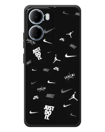 Чехол для Xiaomi Redmi 15a с картинкой «Nike Black Pattern» Чехол для Xiaomi Redmi 15a с картинкой «Nike Black Pattern»