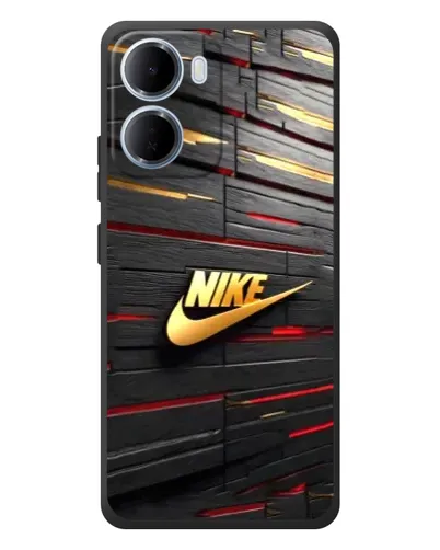 Чехол для Xiaomi Redmi 15a с картинкой «Золотой Nike на металле»