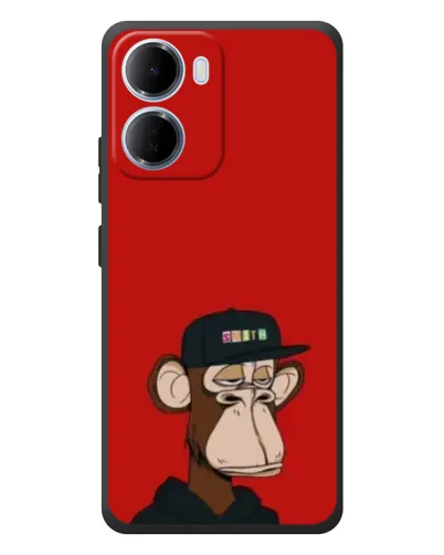 Чехол для Xiaomi Redmi 15a с картинкой «Bored Ape — красный фон»