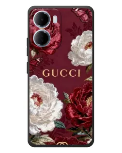 Чохол для Xiaomi Redmi 15a з картинкою «Gucci — бордові троянди»