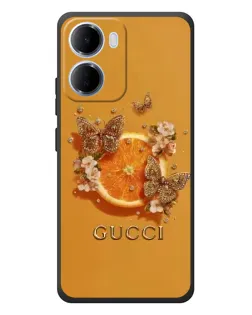 Чохол для Xiaomi Redmi 15a з картинкою «Gucci — золоті метелики»