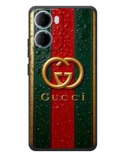 Чохол для Xiaomi Redmi 15a з картинкою «Gucci — фірмова смуга та золото»