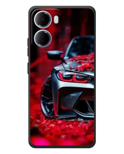 Чехол для Xiaomi Redmi 15a с картинкой «Спортивная BMW и цветы» Чехол для Xiaomi Redmi 15a с картинкой «Спортивная BMW и цветы»