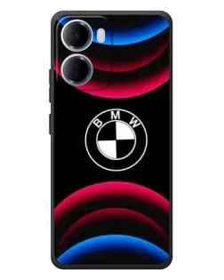 Чехол для Xiaomi Redmi 15a с картинкой «Логотип BMW и неоновые дуги»