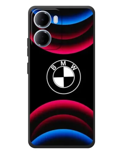 Чехол для Xiaomi Redmi 15a с картинкой «Логотип BMW и неоновые дуги» Чехол для Xiaomi Redmi 15a с картинкой «Логотип BMW и неоновые дуги»