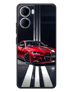 Чехол для Xiaomi Redmi 15a с картинкой «Красная BMW на дороге»