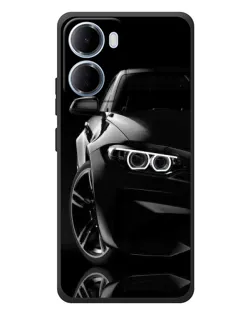 Чехол для Xiaomi Redmi 15a с картинкой «Черная BMW — профиль»