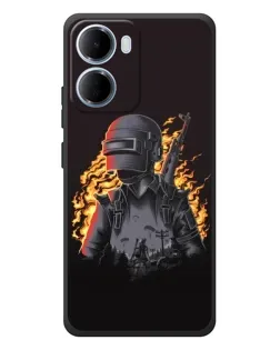 Чехол для Xiaomi Redmi 15a с картинкой «PUBG — огненный силуэт»