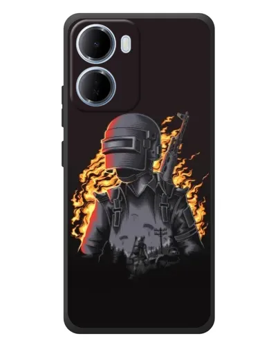Чехол для Xiaomi Redmi 15a с картинкой «PUBG — огненный силуэт» Чехол для Xiaomi Redmi 15a с картинкой «PUBG — огненный силуэт»