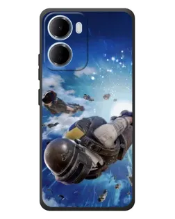 Чехол для Xiaomi Redmi 15a с картинкой «Десант PUBG — прыжок»
