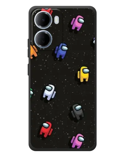 Чехол для Xiaomi Redmi 15a с картинкой «Космический паттерн Among Us»